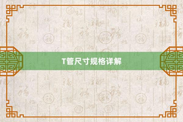 T管尺寸规格详解